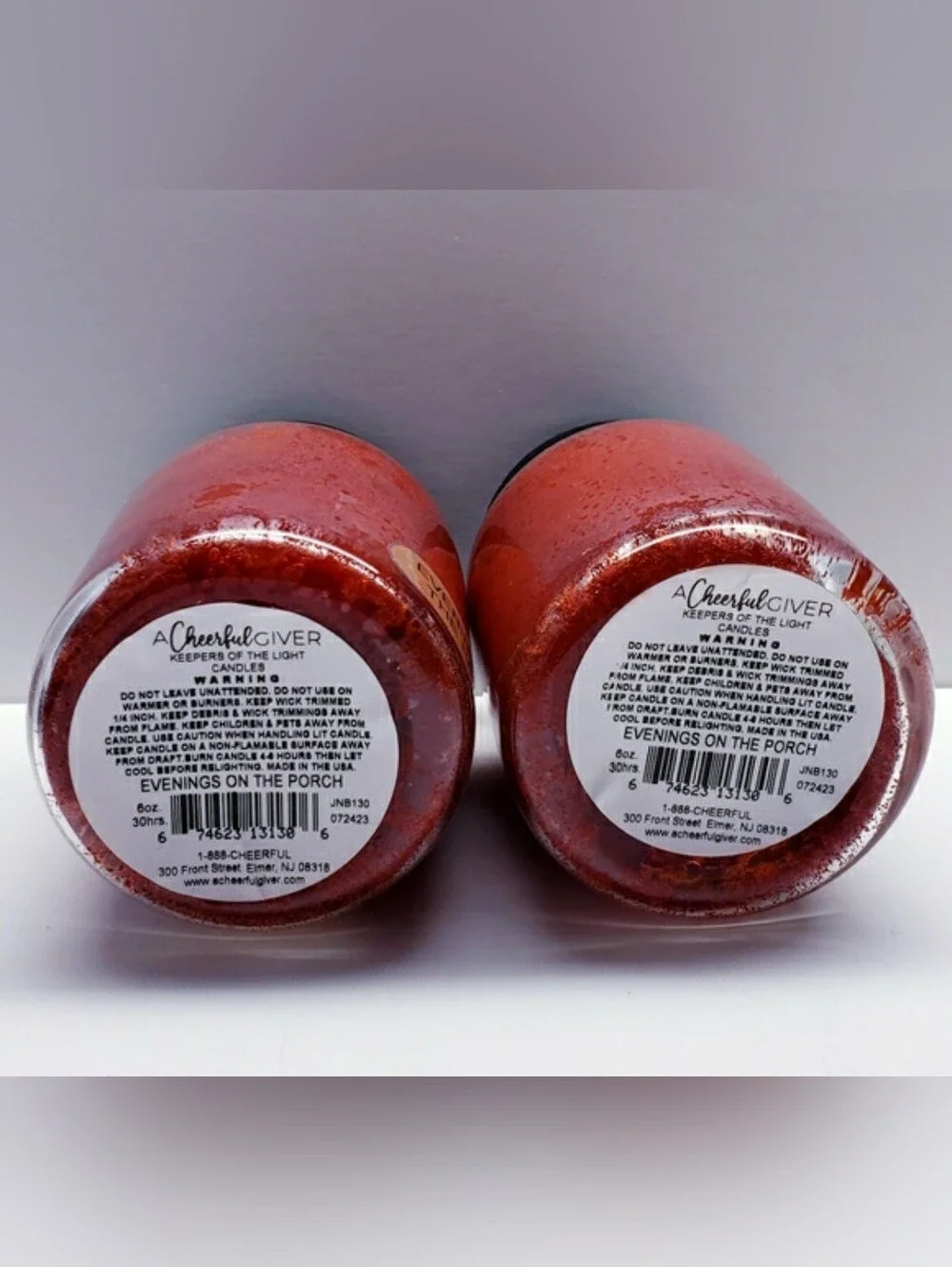 EVENING ON THE PORCH -A Cheerful Giver Strong Scented Candle, 6 oz(2 Pcs)